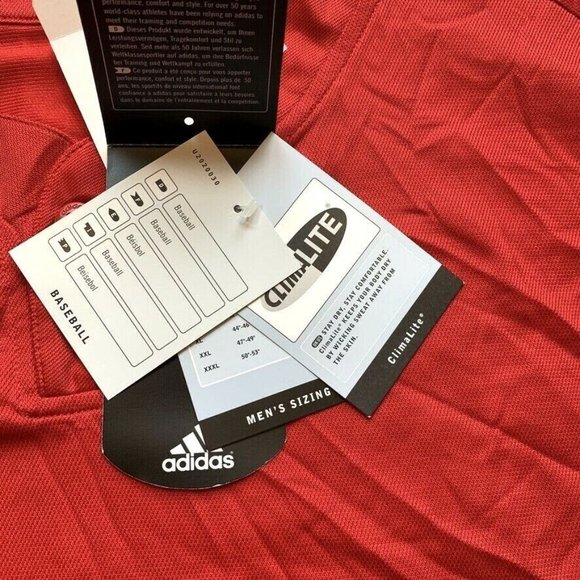 Adidas ClimaLite Baseball Athletic Shirt Top Mens 2XL Quick Dry Short Sleeve NWT - Picture 5 of 12